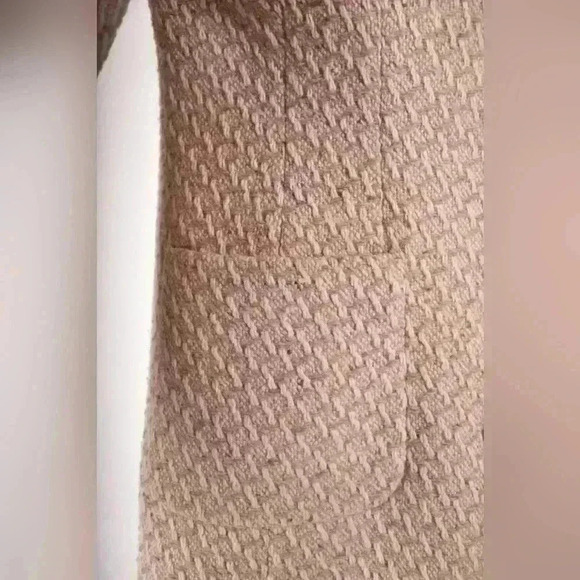 1970s CECIL GEE Pink White Mod Check  Tweed Wool Boucle Overcoat Medium Canada - Picture 7 of 12